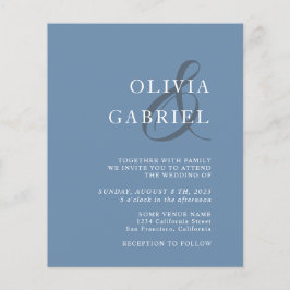 Flyer Minimalista y elegante. Invita azul tipográfico