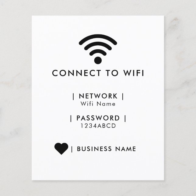Flyer Minorista de redes y contraseñas de Wifi (Frente)