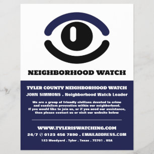 Flyer Mirando el ojo, anuncio de vigilancia de la comuni