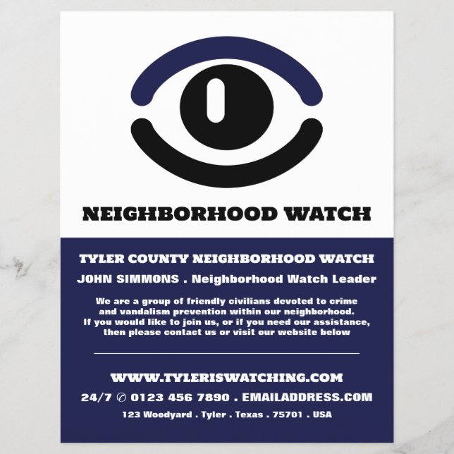 Flyer Mirando el ojo, anuncio de vigilancia de la comuni (Frente)