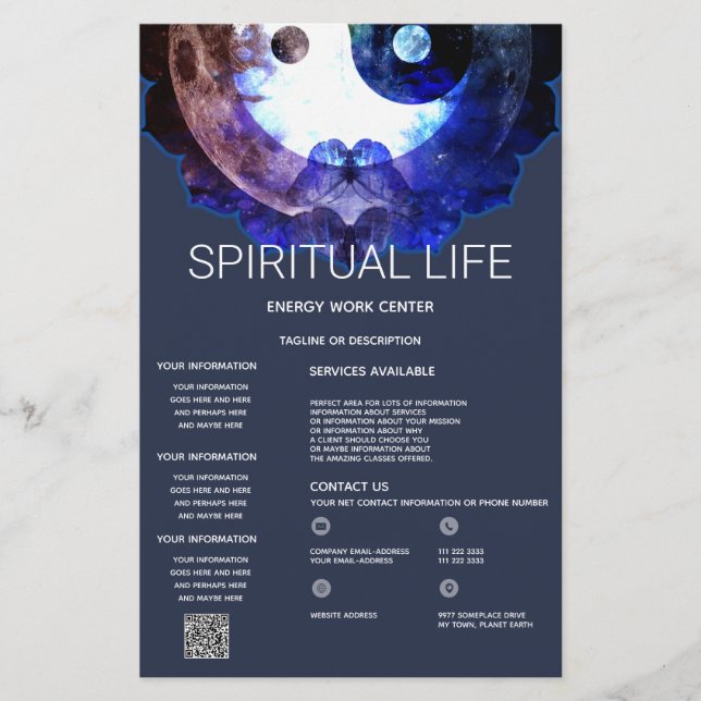 Flyer Místico Yin Yang, Servicio Espiritual Holístico (Frente)