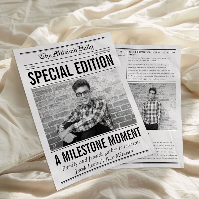 Flyer Mitzvah Newspaper Program, Single Large Page (Subido por el creador)