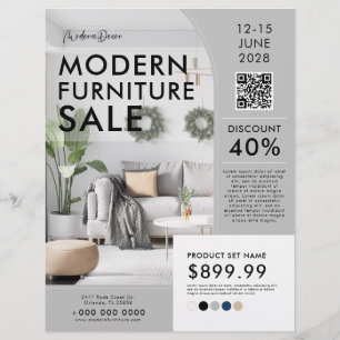 Flyer Mobiliario moderno Decoración Hogar Venta Comercia