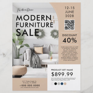 Flyer Mobiliario moderno Decoración Hogar Venta Comercia