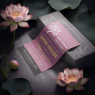 Flyer Moda Árbol Instructor de Yoga Terapia Salón Abiert