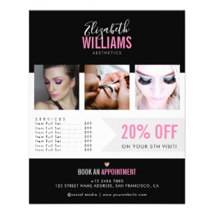 Flyer Moda Black Pink Beauty Salon Promo