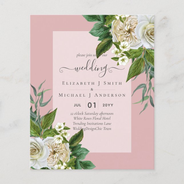 Flyer MODA BODA de Invitaciones a BLANCOS DE PRESUPUESTO (Frente)