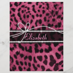 Flyer Moda de moda girly faux piel de animal leopardo ro