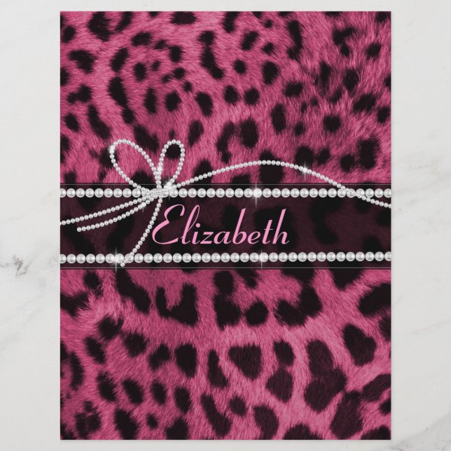 Flyer Moda de moda girly faux piel de animal leopardo ro (Frente)