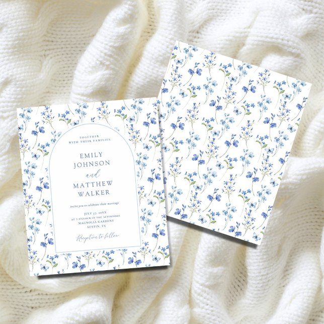Flyer Moda de presupuesto Dusty Blue Wildflowers Wedding (Subido por el creador)