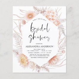 Flyer Moda del Boho presupuestal Ducha de novia del desi