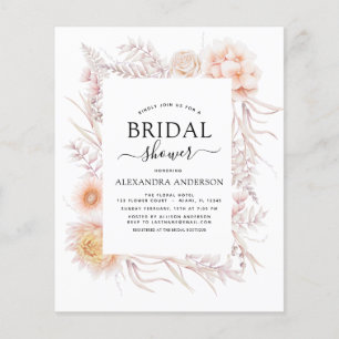 Flyer Moda del Boho presupuestal Ducha de novia del desi