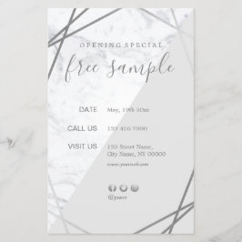 Flyer Moda moderna de plata de mármol geométrico 5,5x8,5