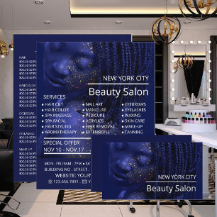 Flyer Modelo Brillante, Esteticista, Anuncio de Salón de