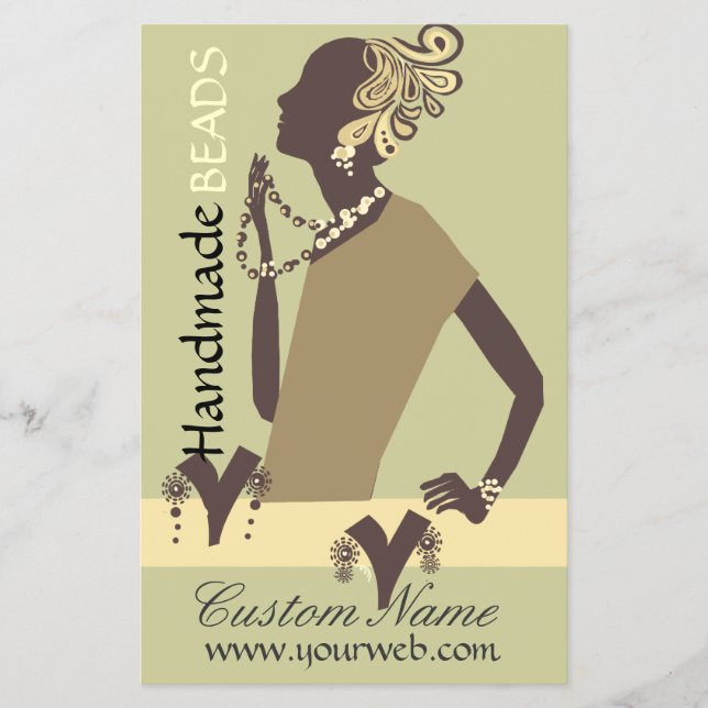 Flyer Modelo de joyería de moda mujer moderna cuentas (Frente)