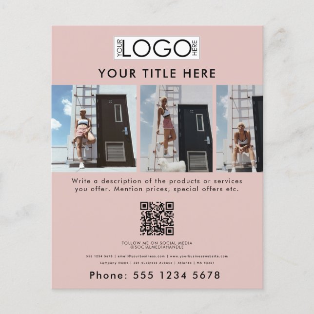 Flyer Modelo de moda promocional de negocios de belleza  (Frente)