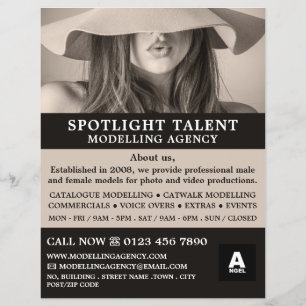 Flyer Modelo de sombrero femenino, Agencia de modelos, A