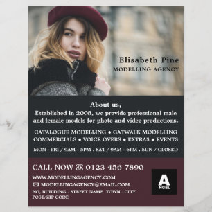 Flyer Modelo Francés, Agencia de Modelos, Agente de Mode