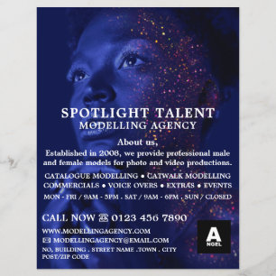 Flyer Modelo Glamuroso, Agencia de Modelos, Agente de Mo