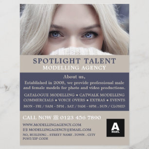Flyer Modelo rubio, Agencia de modelado, agente modelo