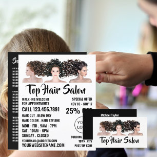 Flyer Modelos de cabello, Estilista de cabello, Anuncio 
