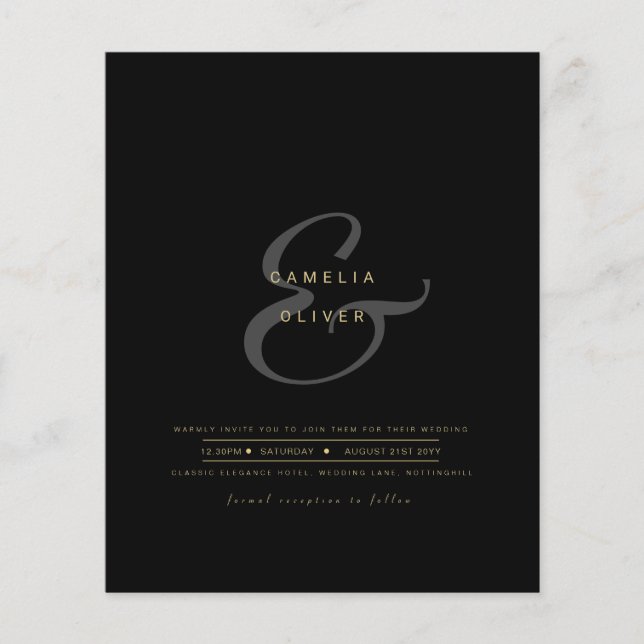 Flyer Modern Ampersand Wedding Invitar código QR RSVP (Frente)