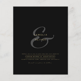 Flyer Modern Ampersand Wedding Invitar código QR RSVP