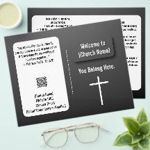 Modern Black Gradient Church Bulletin