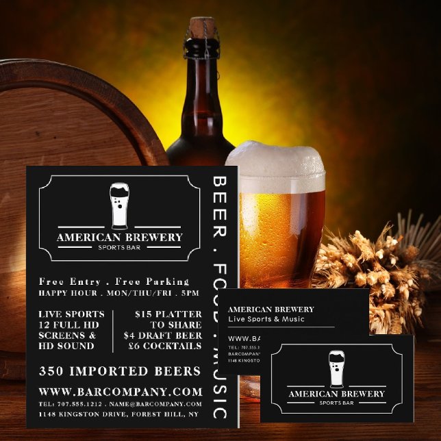 Flyer Modern Black & White, Pub/Brewery Advertising (Subido por el creador)