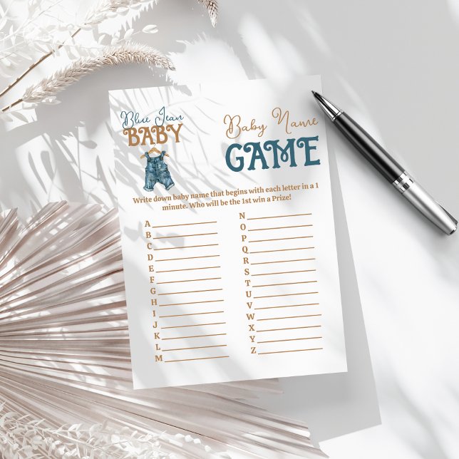 Flyer Modern Denim Boy Blue Jean Baby Shower Juego de no (Subido por el creador)