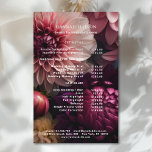 Flyer Modern Flower Salon Pricelist<br><div class="desc">Custom Modern Floral Salon Price List Flyers.</div>