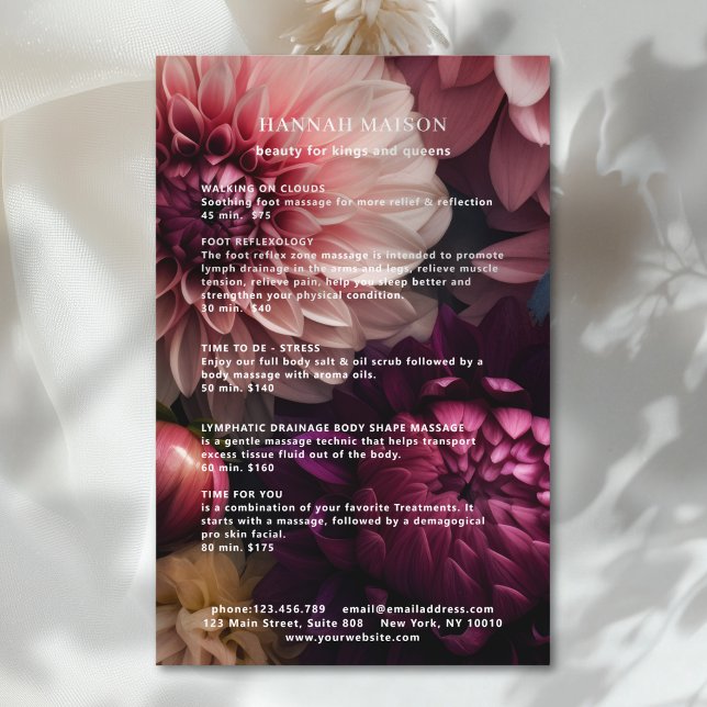 Flyer Modern Flower Salon Pricelist (Modern Flower Salon Pricelist Flyer)