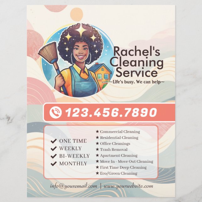 Flyer Modern House Cleaning Maid Service Housekeeping (Frente)
