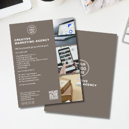 Flyer Modern Logo Marketing Creative Business Taupe