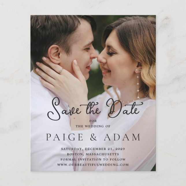 Flyer Modern Photo Editorial Wedding Save the Date (Frente)