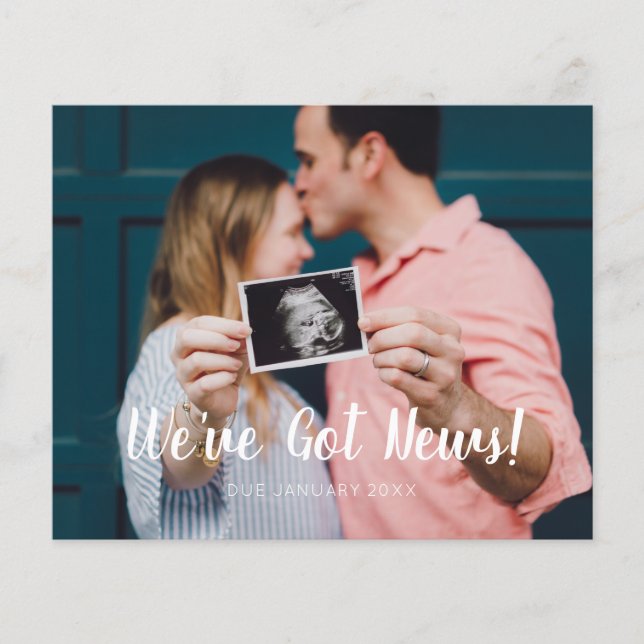 Flyer Modern Script Green Tenemos News Pregnancy (Frente)