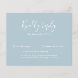 Flyer Modern Script Light Blue Budget Wedding RSVP