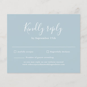 Flyer Modern Script Light Blue Budget Wedding RSVP