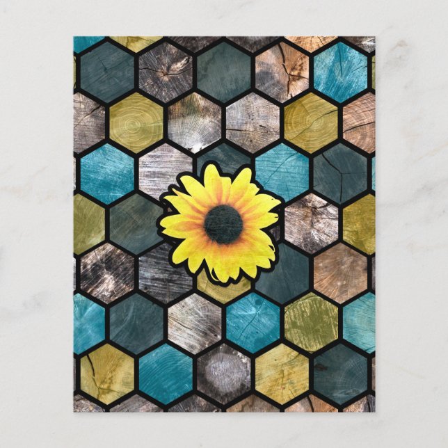 Flyer Modern Sunflower Farmhouse Pattern (Frente)