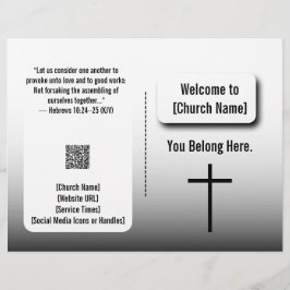 Flyer Modern White Gradient Church Bulletin 