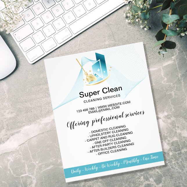 Flyer Moderna Casa Comercial Profesional de Limpieza de  (Subido por el creador)