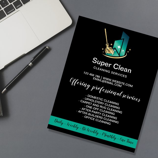 Flyer Moderna Casa Comercial Profesional de Limpieza de  (Subido por el creador)