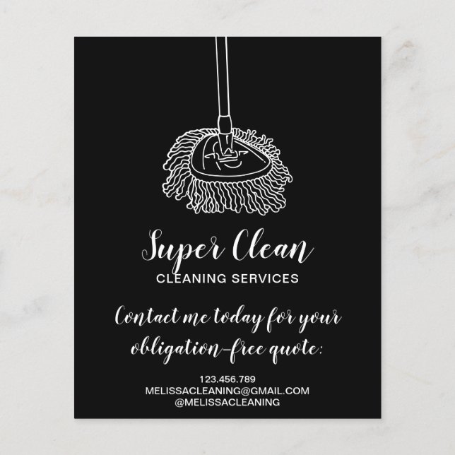 Flyer Moderna Casa Profesional de Limpieza de Mopas para (Atrás)