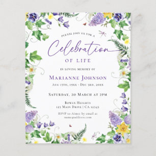Flyer Moderna celebración floral de presupuesto de la vi