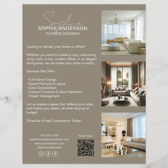 Flyer Moderna empresa profesional de tazas (Frente)