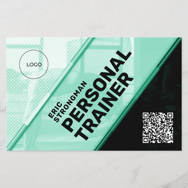 Flyer Moderna fitness de estilo geométrico futurista (Frente)