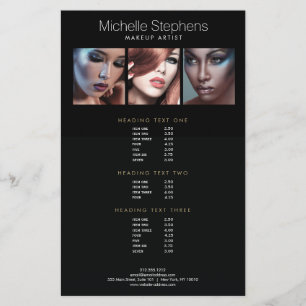 Flyer Moderna foto de tres artistas maquilladores Lista