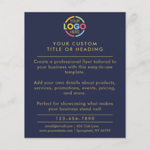Flyer Moderna promoción del logotipo de negocios azul de