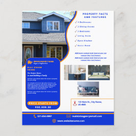 Flyer Moderna venta casera real azul y Naranja personali