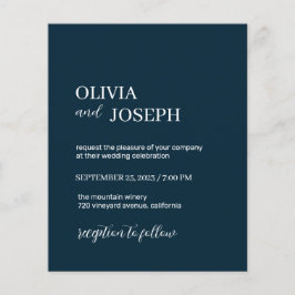 Flyer Moderna y Minimalista | Boda azul de la Marina